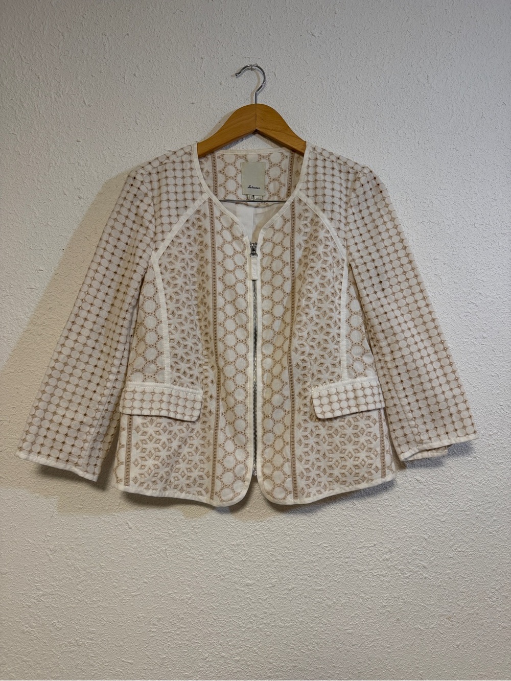 Elevenses Mezcal Eyelet Peplum Jacket Anthropologie size 12